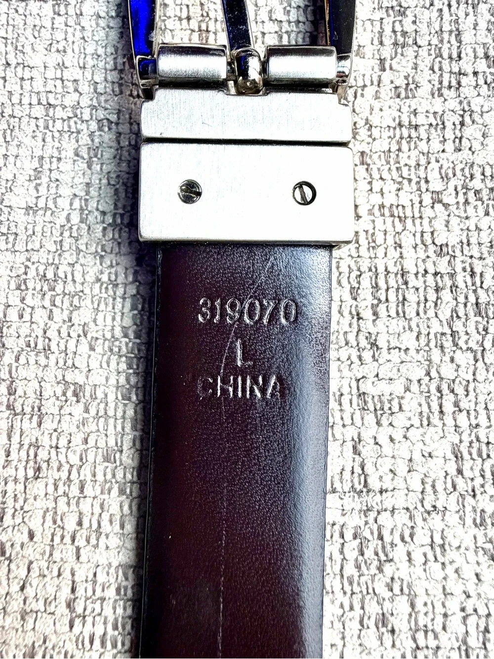 Nine West Black Leather Belt with Silver Oval Buckle